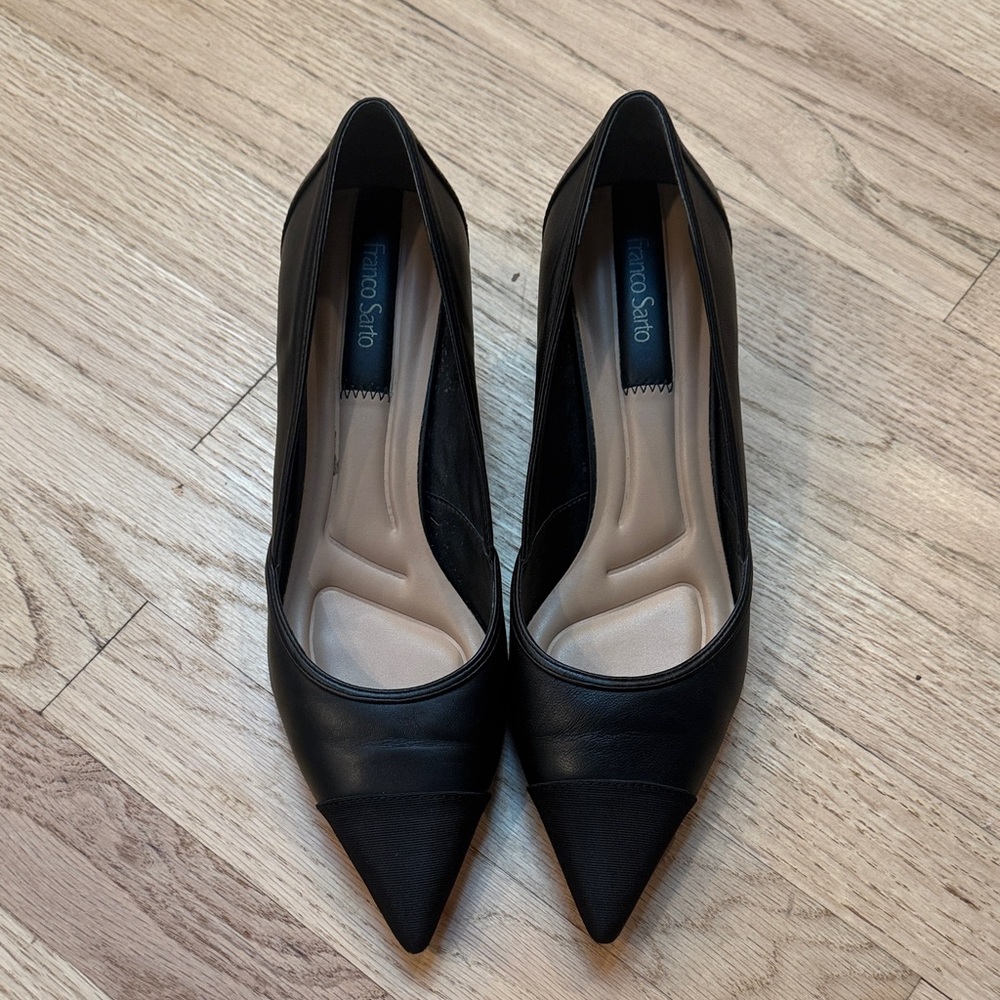 Franco Sarto Black Pointed Toe Heels